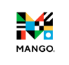 A colorful patchwork letter M with Mango below it