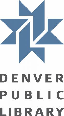 Library blue star logo with text "Denver Public Library"