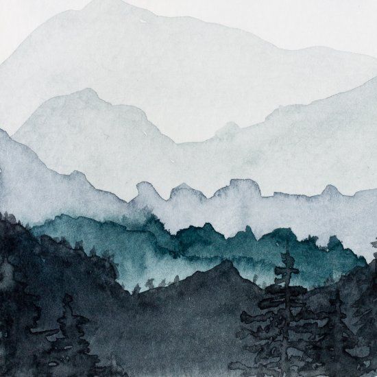 watercolor mountains