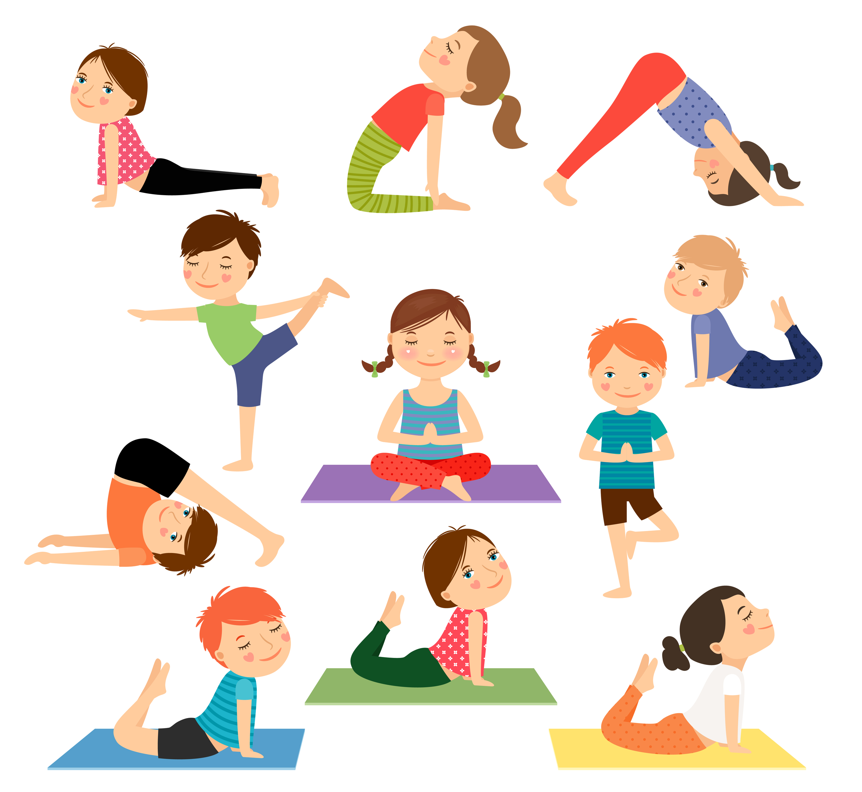 Cute Yoga Girl Cartoon 5252501 Vector Art at Vecteezy