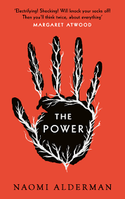 book cover of the power - red background with a black outline of a hand