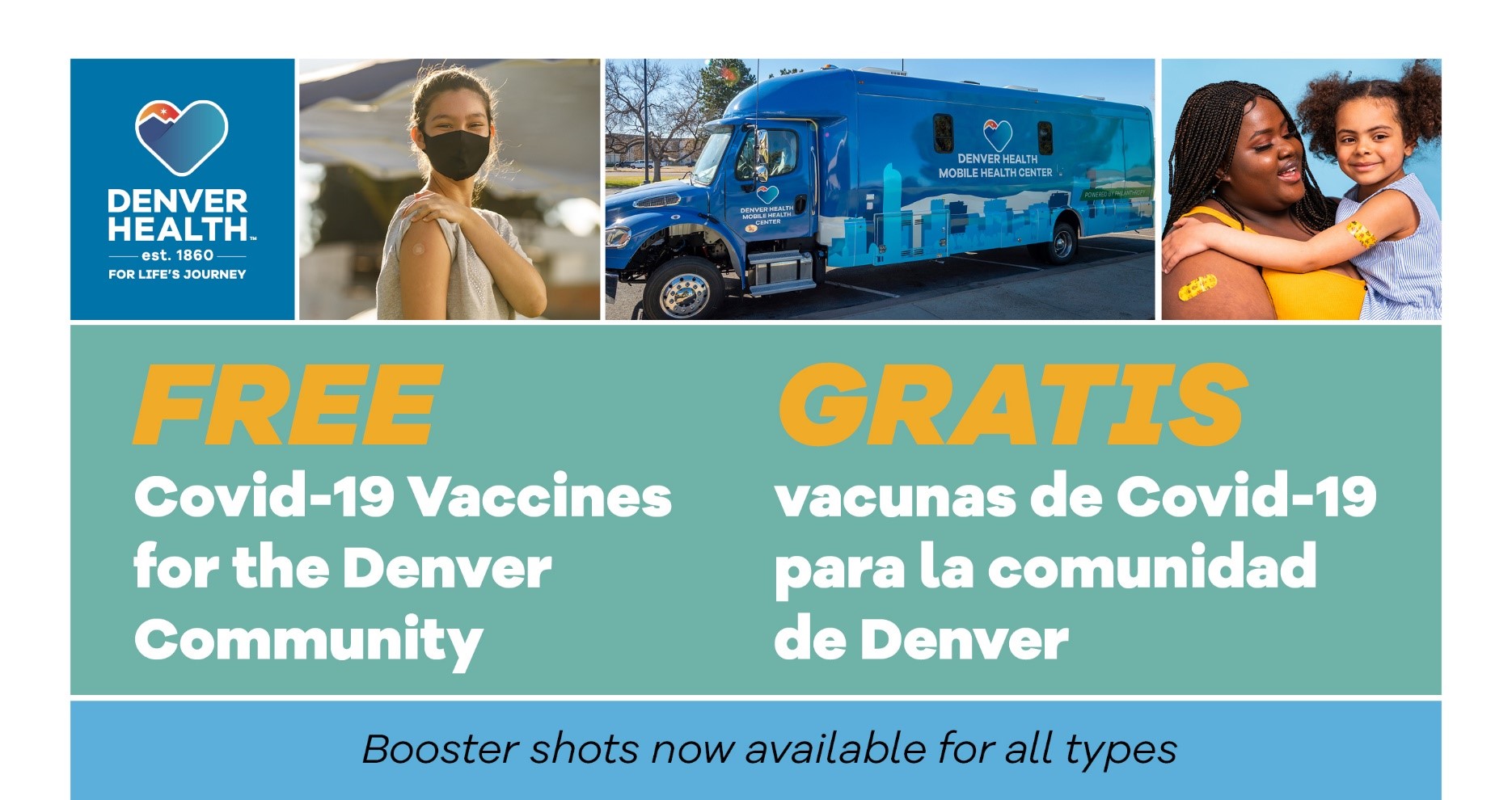 Free Covid Vaccines. No appointment necessary, walk-ups are welcome! Please bring your vaccine card or ID. Please be patient with our staff and wait times. Any questions please email: DHMobileHealthCenters@dhha.org