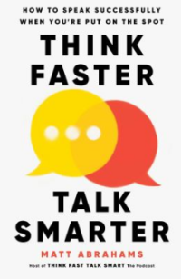 cover: think faster talk smarter shows one yellow and one read speech bubble