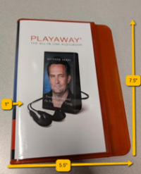 Case for Playaway device with marked measurements