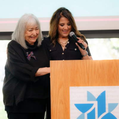 Community member celebrating a community Latino leader at the Latino Community Service Awards