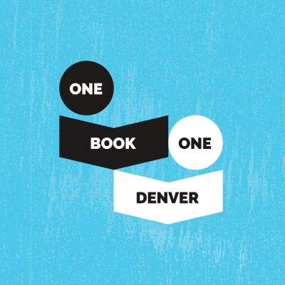 One Book One Denver logo on blue background